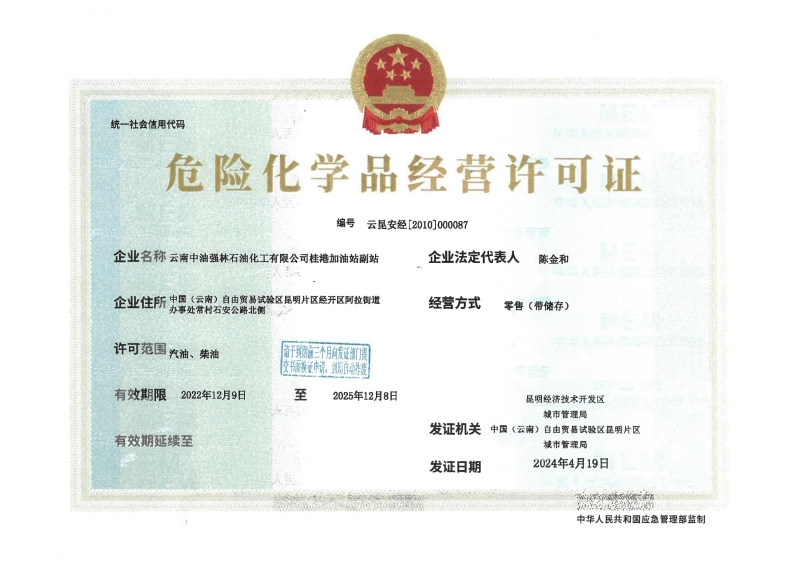 云昆安经[2010]000087云南中油强林石油化工有限公司桂港加油站副站_00